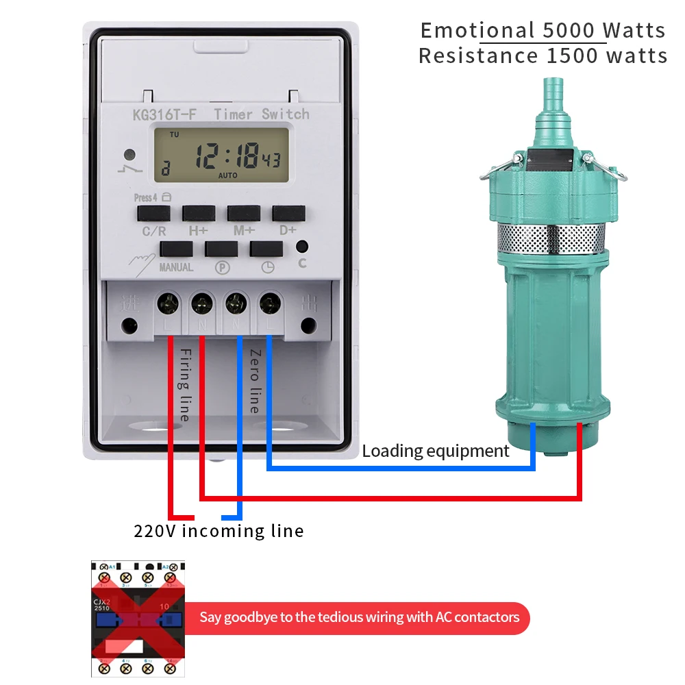 220V AC 30A Time Recycle Per Day ON OFF Digital Timer Switch Programmable Timer Controllor with IP65 Waterproof Box 4