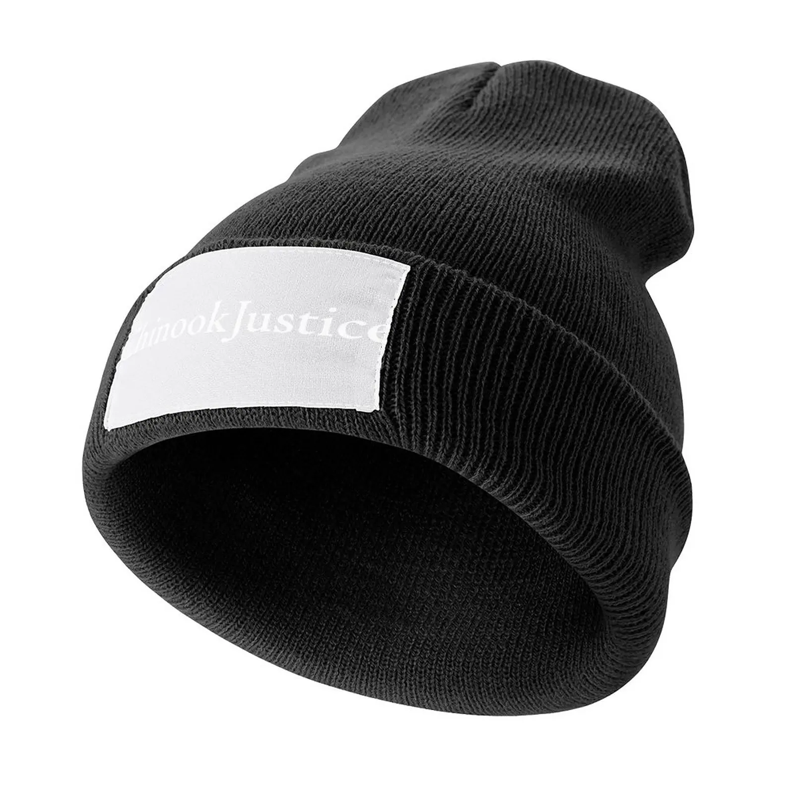 

#ChinookJustice white print Knitted Hat cute custom hats Women Hats Men's