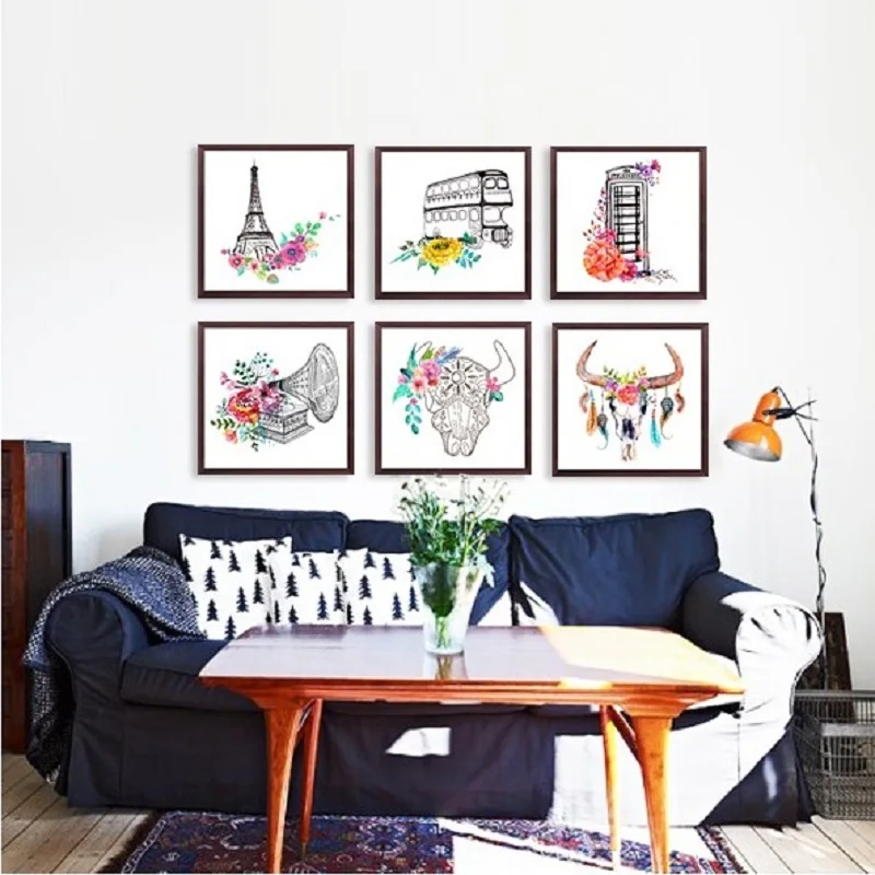 

Angel's Art Unframed Minimalist Famous Buldings Print Home Decor Painting
