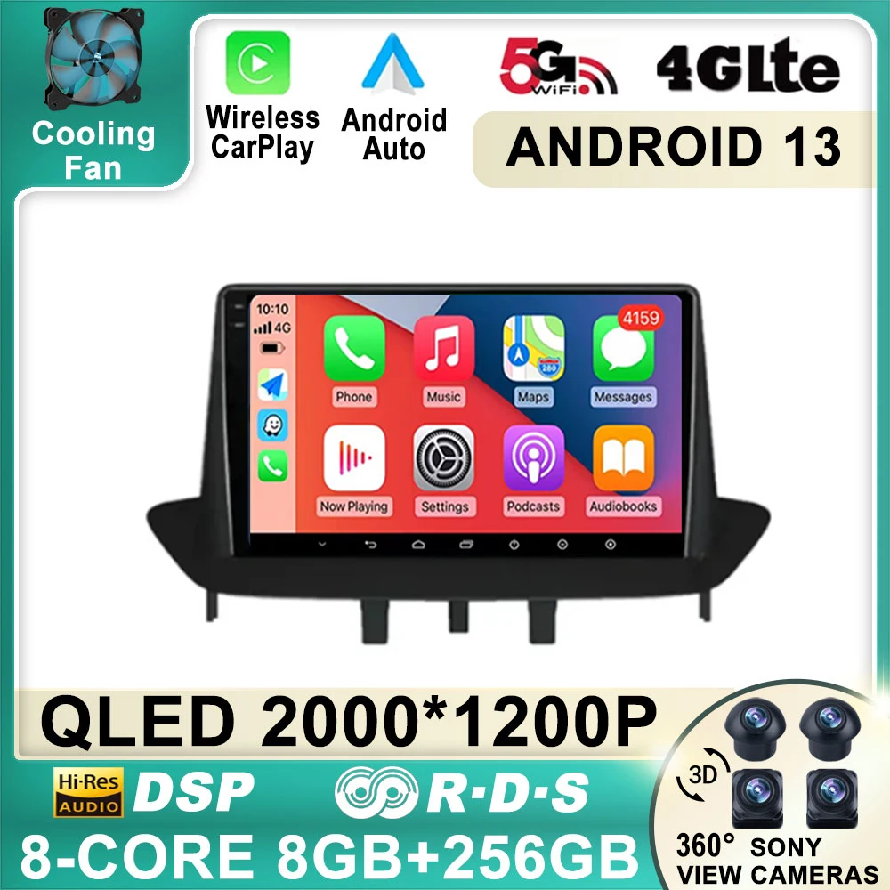 Android 13 Per Renault Megane 3 Fluence Samsung Sm3 2010 - 2014 Car Player Radio Multimedia Navigation Carplay Auto System Audio