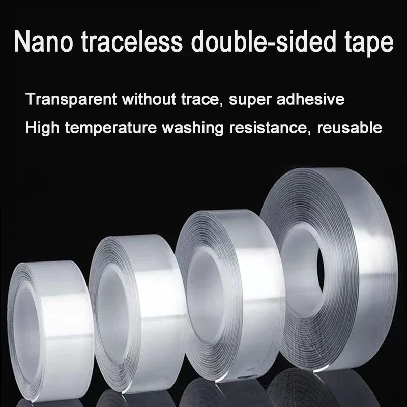 1/2/3/5M NANO เทปเทปสองด้านโปร่งใสกันน้ํากาวเทปทําความสะอาดห้องครัวอุปกรณ์ห้องน้ําเทป 1