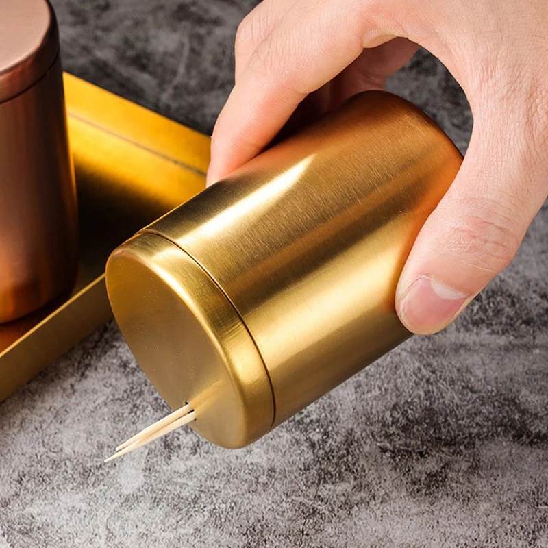Stainless Steel Toothpick Holder Creative Home Toothpick Storage Container Portable Fall Resistant Toothpick Box For Table Decor