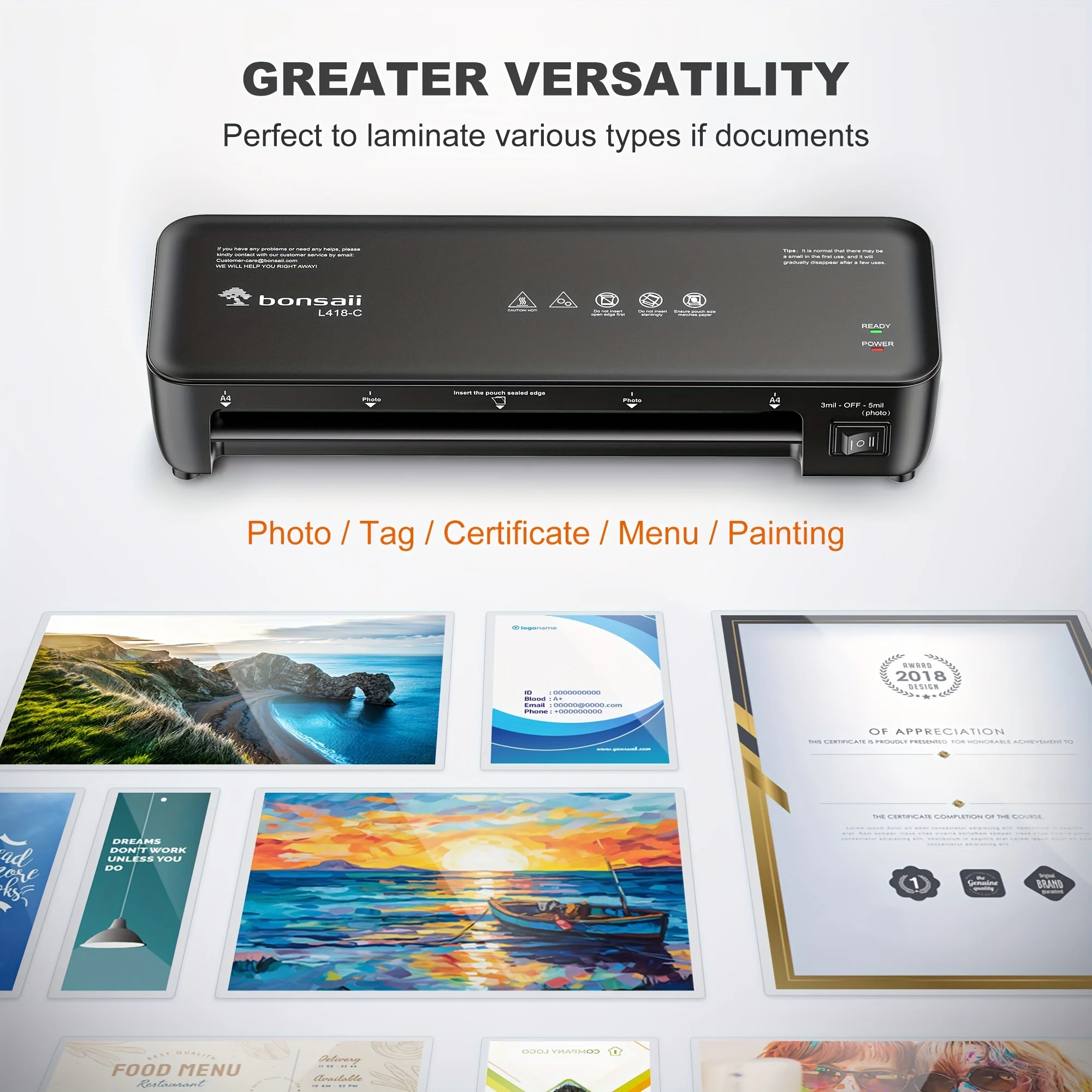 9" 4-in-1 Laminator with Never Jam Tech Includes 40 Sheets for Home Office | laminating machine