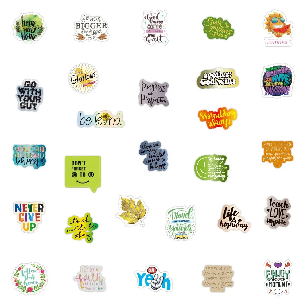 Zhang Inspirational Text Series Graffiti Stickers Notebook Skateboard Luggage Waterproof Stickers 200pcs/set