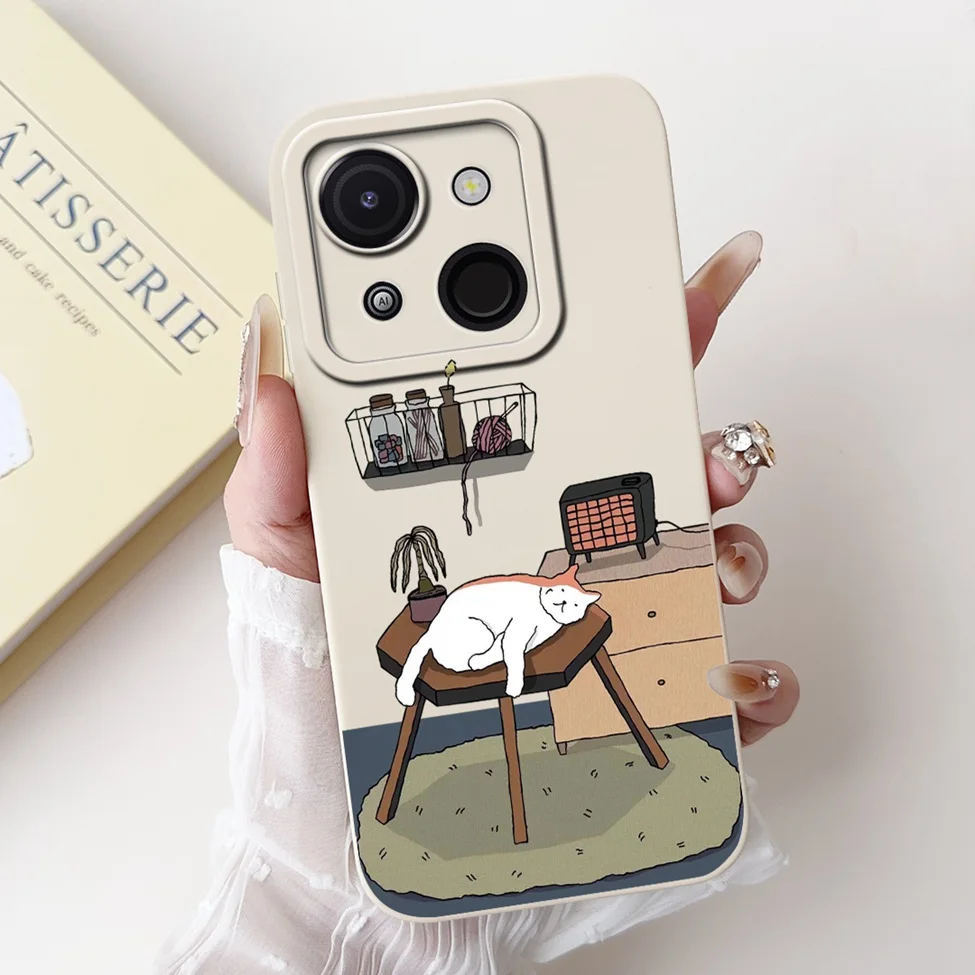 Cute Cat & Floral Silicone Phone Case - Stylish Protective Bumper