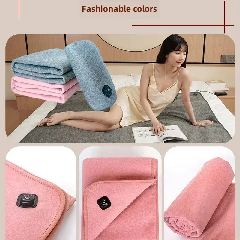 Portable 6 Area 10W DC Heated Mat Plush Electric Blanket Single Mattress USB Type-C Interface Washable Office Bedroom Outdoor