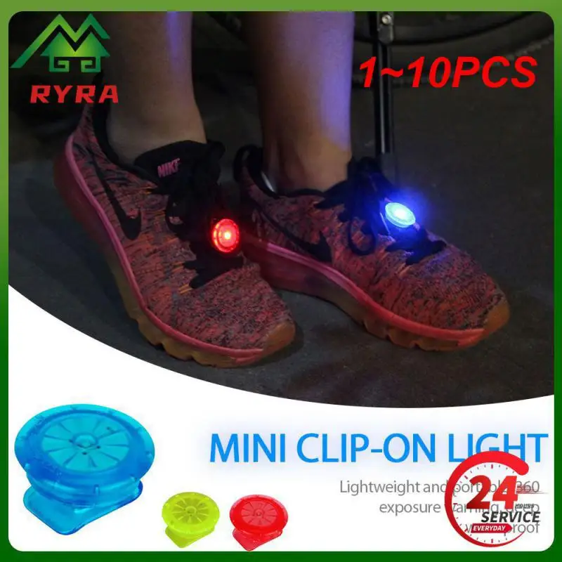 1~10PCS Luminous Shoe Clip Luminous Evening Running Safety Shoe Clips Outdoor Cycling Sports Safety Warning Light