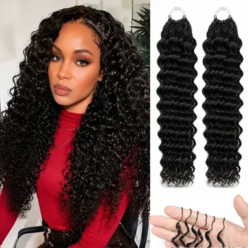 Extension per Capelli a Onda Profonda Pre-Separati Multi-Texture, Neri Naturali, Senza Colla, Invisibili, Effetto Miracoloso