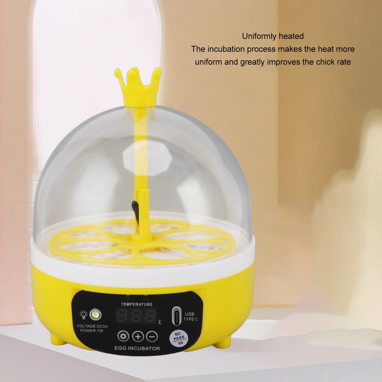 Mini Egg Incubator for Home Automatic Temperature Humidity Control 4 Eggs Candler Poultry Hatching Machine for Chickens Ducks Pi 5