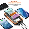 20000mAh Solar Power Bank with Wireless Charging, 2 USB & USB-C Ports, Waterproof & Bright LED Flashlight for Outdoor 5