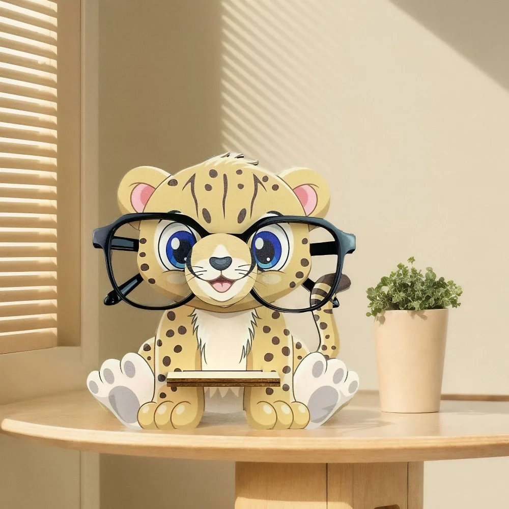 New Wooden Eyeglasses Holder Stand Handmade Cute Glasses Storage Rack Animal Spectacle Display Rack for Men Women Adults