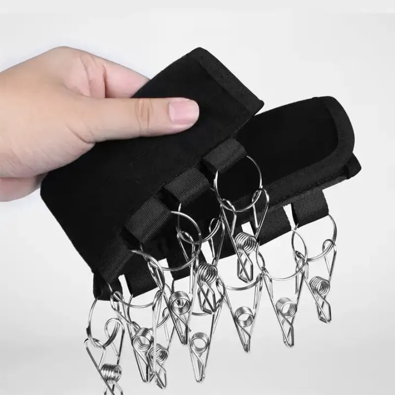 Foldable Hat Towel Hanger Hanging Rack Magic Binding Fabric Cap Hangers with Stainless Steel Clips Wardrobe Clothing Organizer 6