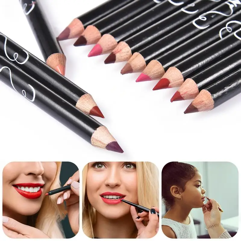 

Fashion Black Rod Waterproof 12 Color Lip Liner