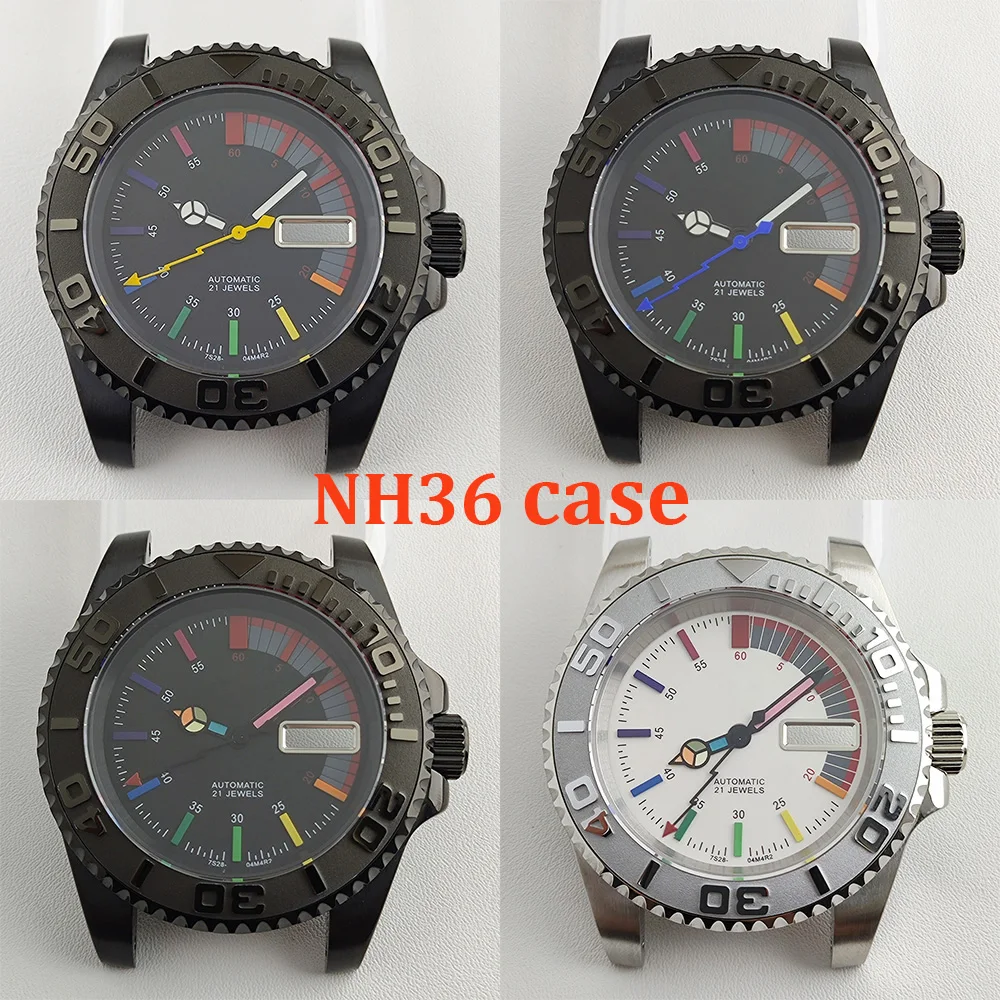 

NH35 Case NH36 case Rainbow dial NH36 dial Men's stainless steel sapphire case for NH36 movement