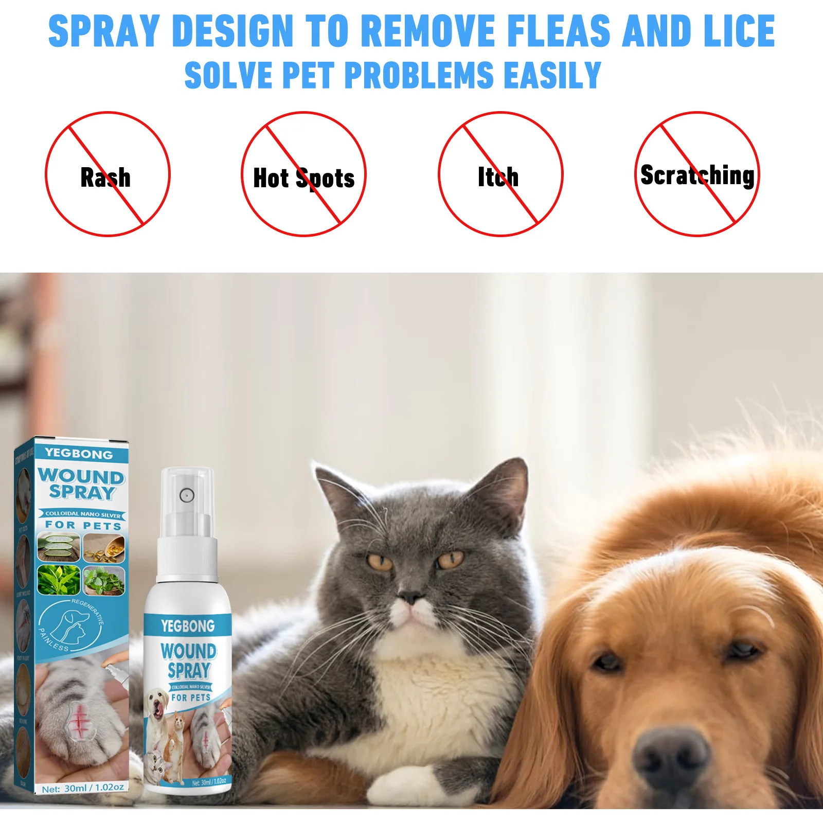 30ml Pet Wound Spray Cats And Dogs Wound Repair