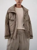 TRAF Women's New Fashion Warm Cotton Jacket Fall and Winter Standing Collar Long Sleeve Front Zipper with Buttons Vintage Jacket 2