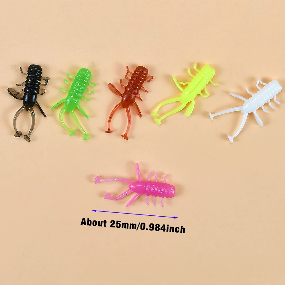 24Pcs Bunte Micro Wurm Weiche Angeln Locken 30mm TPE Schwimmende Silikon Kunststoff Swimbait Softbait Für Fang Pferd Makrele – Detail 2