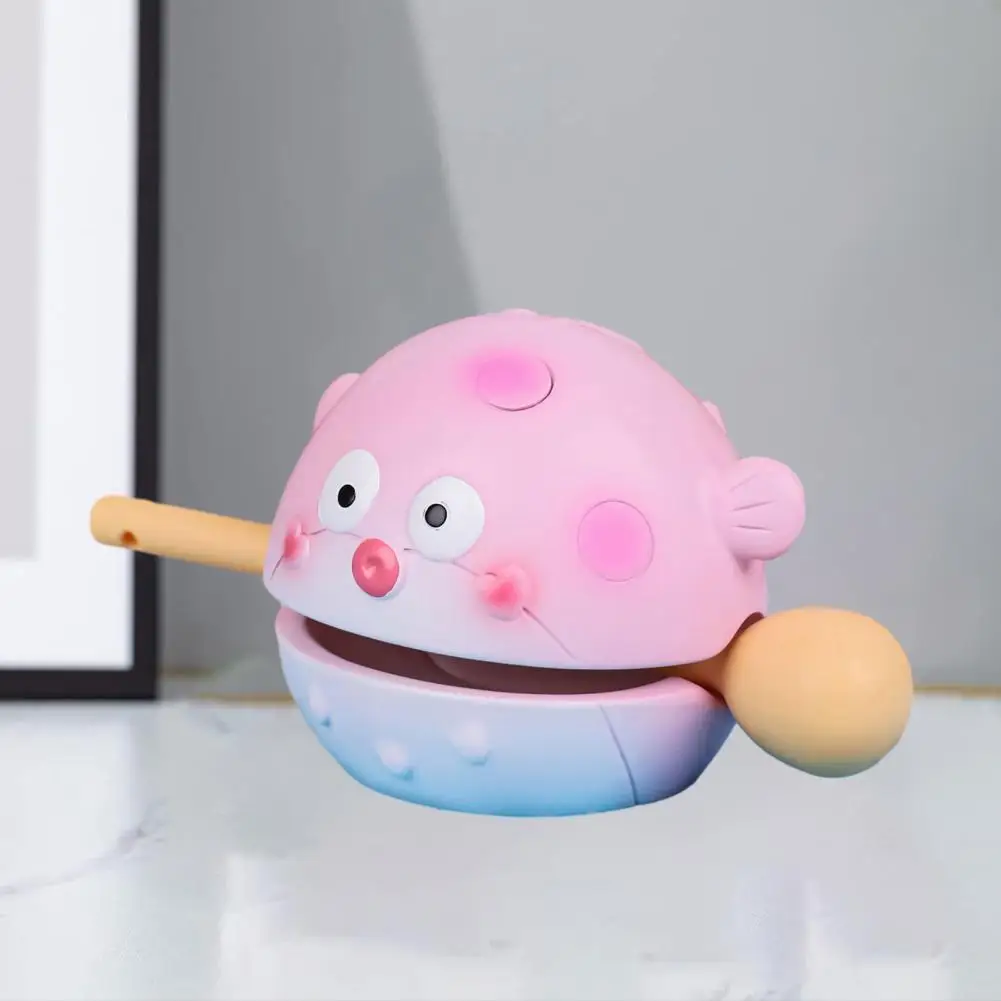 

Decompression Toy Funny Cartoon Fish Percussion Toy for Desktop Decor Cute Sound-making Figurine with Smooth Edges Relaxation