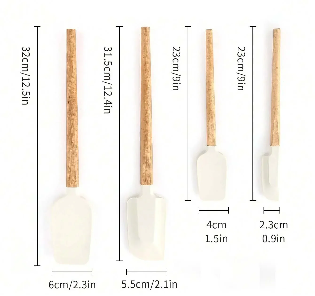 Kitchen Butter Scraper Baking Tools Mixer Spatula for Pastry and Pastry Accessories White Chocolate Wooden Handle Cake Utensils