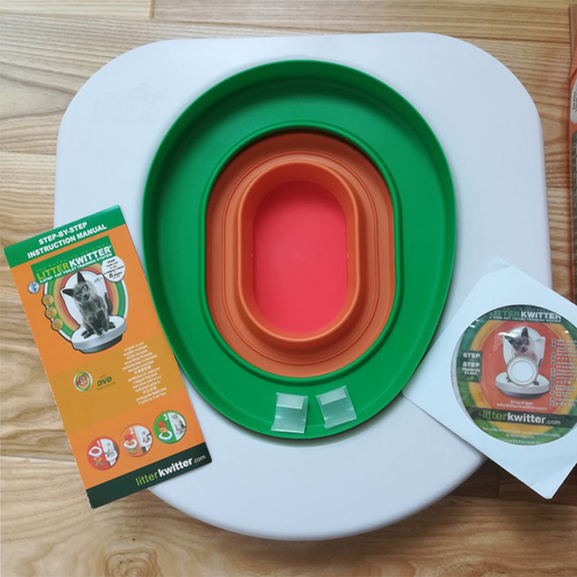 Litter Tray Plastic Cat Toilet Training Kit Litter Box Cat Toilet Trainer Toilet Pet Cleaning Cat Training Litter Kwitter