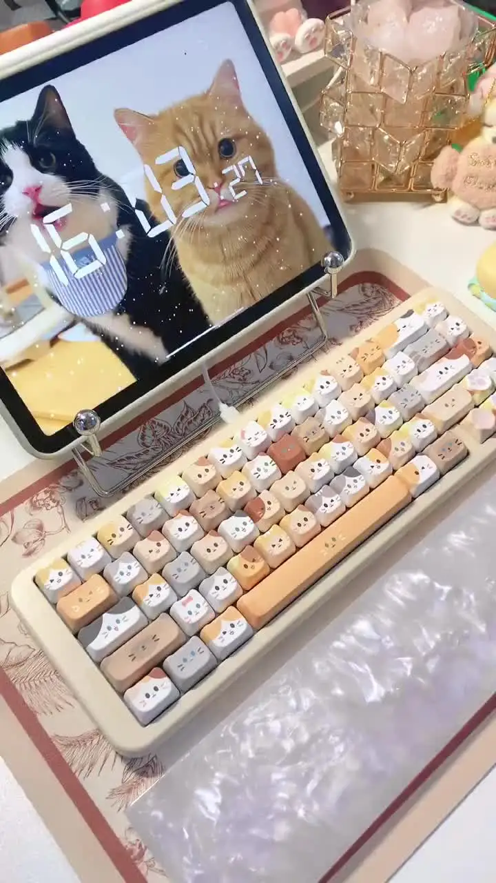 かわいいニャーキーキャップ猫ヘッド MAO プロファイル PBT キー