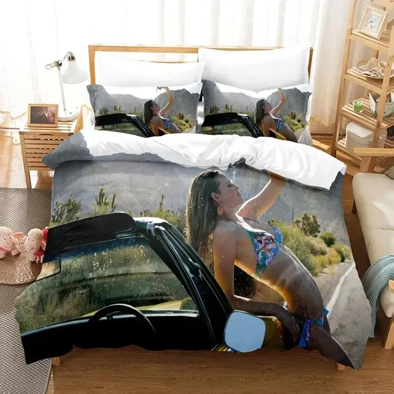 Car King Duvet Cover Sexy Buttocks Girl Bedding Set Soft Microfiber Bikini Comforter Cover For Women Teen Adults Bedroom Decor