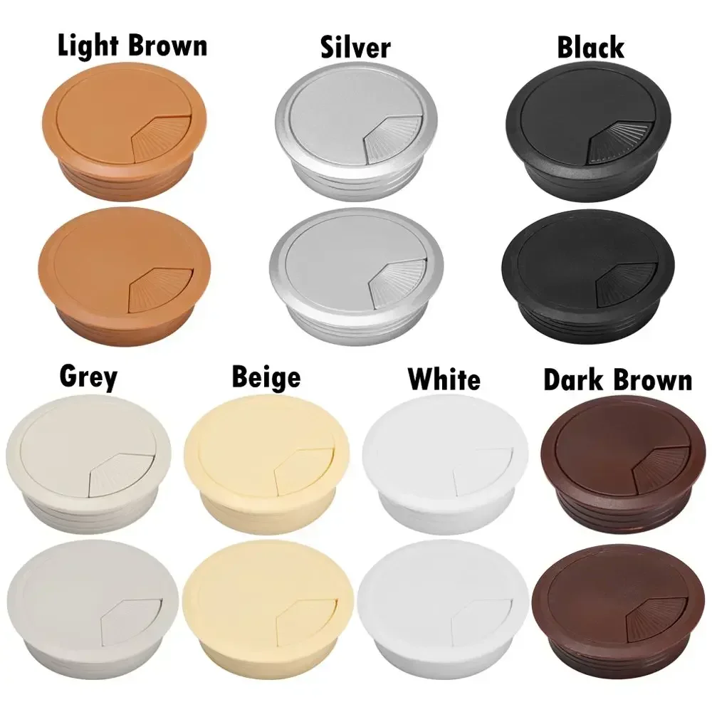 Cable Hole Cover 60/80mm Computer Grommet Desk Table Plastic Cable Hole Cover PC Computer Desk Classic Round Wire Tidy Grommet