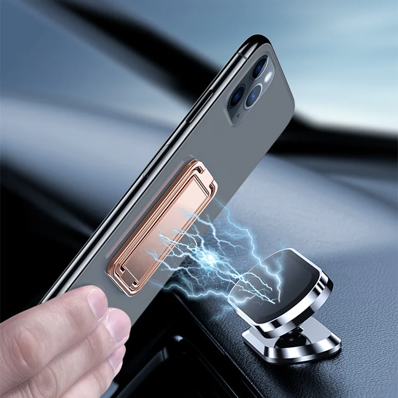 Phone Ring Holder Metal Finger Kickstand Rotation Magnetic Car