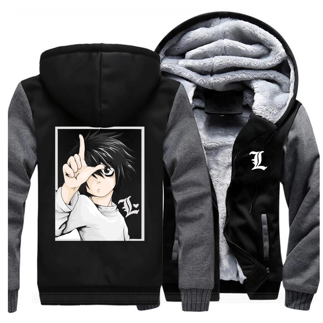 

Winter Hot Sale Japan Anime Death Note Cartoon Sweatshirt Mens Raglan Warm Clothing Fashion Hoodies Sportswear Coat Thick