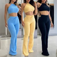 Cheyenne Knitted Suspender Casual Pant Set 3