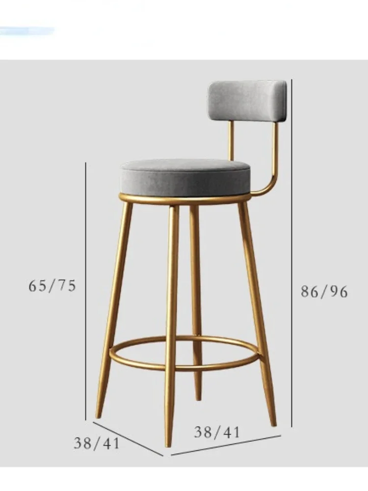 Bar Chair Simple Casual Home Cafe Stool Back High Chair Dining Nail Shop Reception Room Bar Stools Table for Home