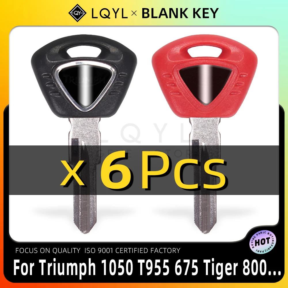 

6Pcs Blank Key Motorcycle Replace Uncut Keys For Triumph 1050 T955 Street Triple 600 675 Tiger 800 T100 T900 T800 T 100 120 900