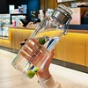 2L Glass Water Bottles Large Capacity Transparent Milk Juice Cup Portable Leakproof Kettle Outdoor Travel Jug Storage Container 2