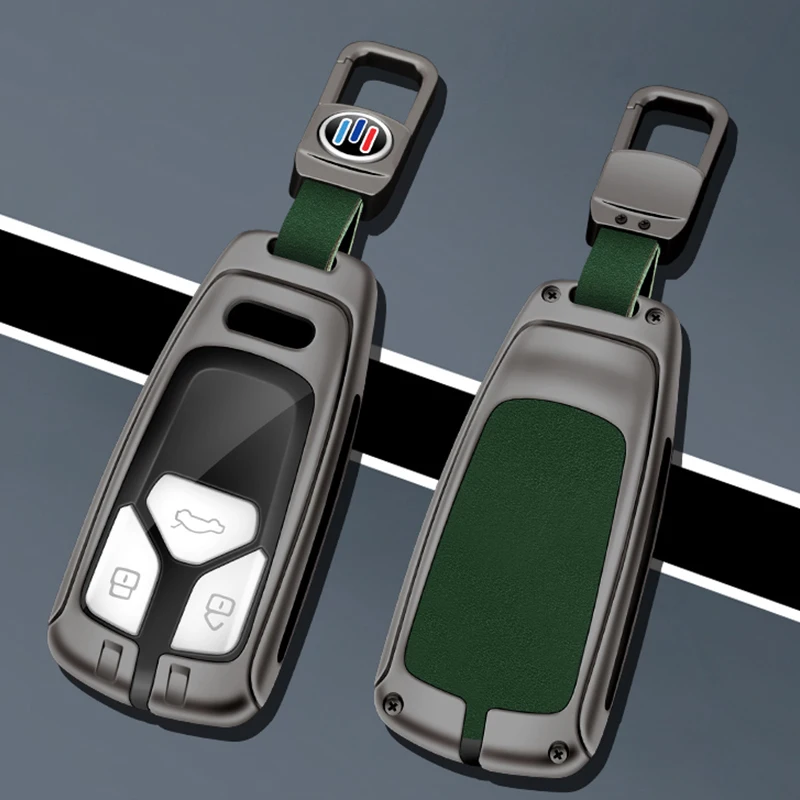 

Car Metal Key Case Cover For Audi A4 B9 A5 A6 8S 8W Q5 Q7 4M S4 S5 TT TTS TFSI Protector Holder Smart Key Shell Fob Accessories