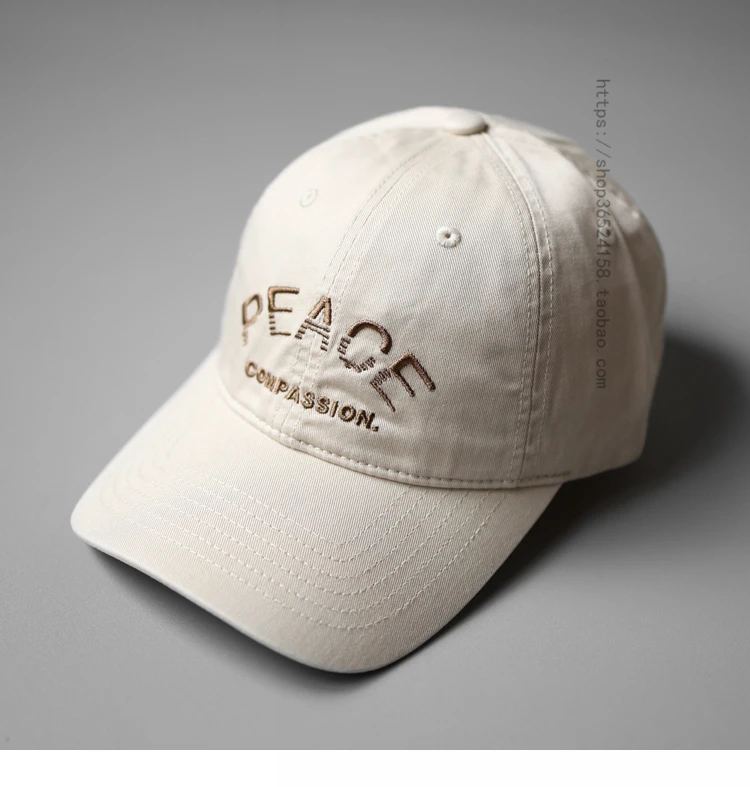 

Soft Top Washed Cotton Letter Embroidery Baseball Cap Men Korean Style Fashion Brand Casual Sun-Proof Peaked Cap Women