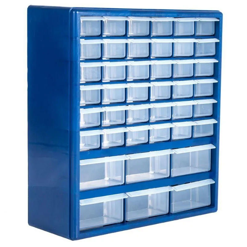Small Parts Storage Cabinet Drawer Organizer Box Bin Craft 24 Drawers Bins  Black