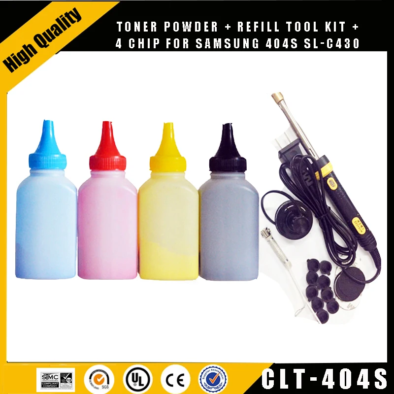 Einkshop-pó de Toner para Samsung Clt404s Kit de Recarga Chip para Samsung 404s Sm-c430