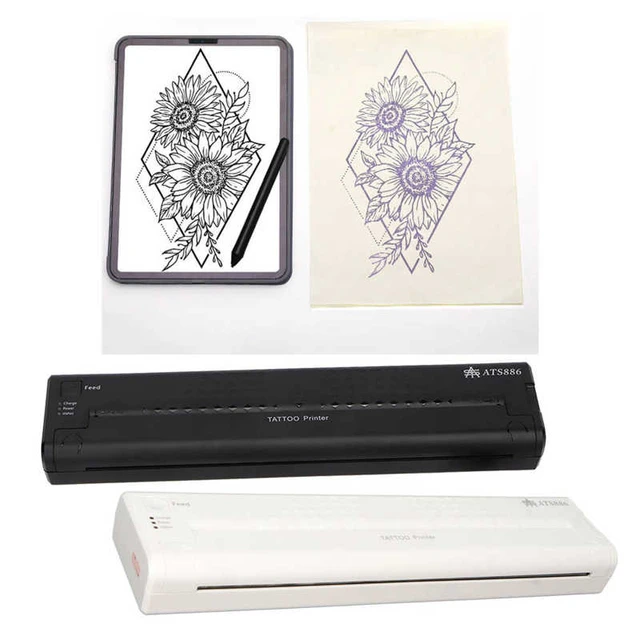 ATS886 Wireless Tattoo Stencil Printer Bluetooth Tattoo Transfer Stencil  Machine for tattooing Thermal Tattoo Printer Copier - AliExpress