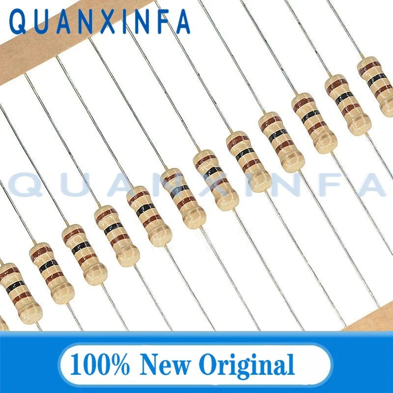 Carbon film resistor 1W 5% 10R 100R 220R 1K 1.5K 2.2K 4.7K 10K 22K 47K 100K 100 220 1K5 2K2 4K7 Ohm Resistance 0.1R-4.7M 20PCS carbon film resistor