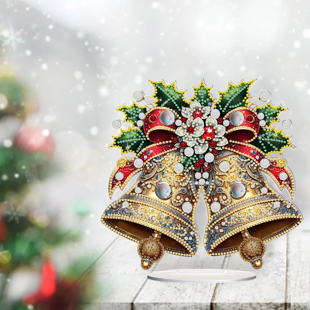 Christmas Diamond Painting Tabletop Ornaments Kit 5D DIY Diamond Art Tabletop Decorations for Home Office Desktop Decor