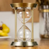 2024 Newest Empty Hourglass Bottle Sand Three Pillars Sandglass Metal European Retro Office Desktop Decorations Sand Clock Timer 2