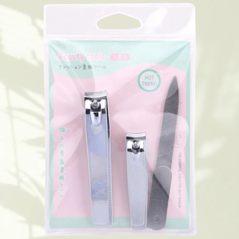 3종 프리미엄 스테인리스 스틸 손톱깎이 세트 매니큐어 도구 키트, 클리퍼, 파일, 트리머 포함, 깔끔한 손질을 위한 인체공학적 디자인