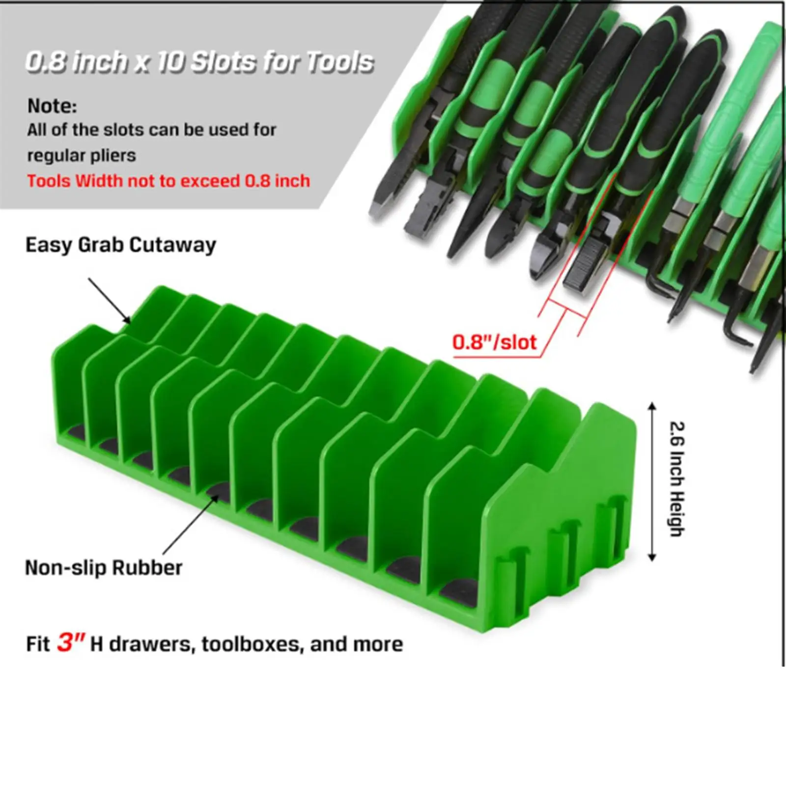 Plier Storage Rack Anti Slip Detachable Pliers Cutter Storage Rack With 10 Slots Wrench Organizer for Garage and Workshop D