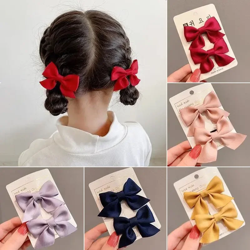 

Korean Fabric Bow Children's Hair Clip Cute Princess Hair Card Network Red Cute Little Girl Broken Edge Clip Hair Accessories