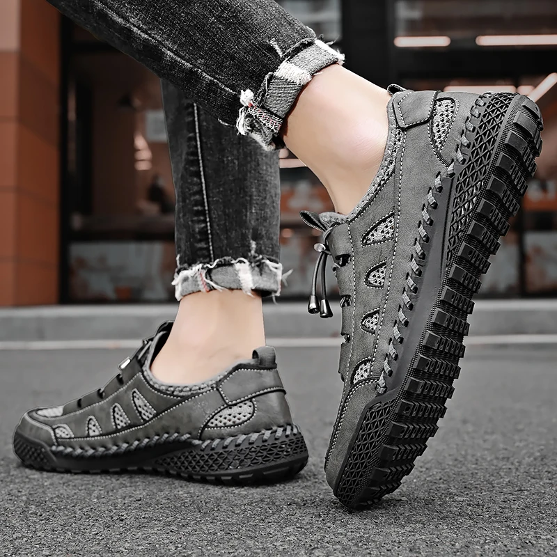 Summer Mesh Breathable Casual Walking Shoes Men's Outdoor Nail Free Comfortable Golf Training Shoes Men's Fitness Sports Shoes