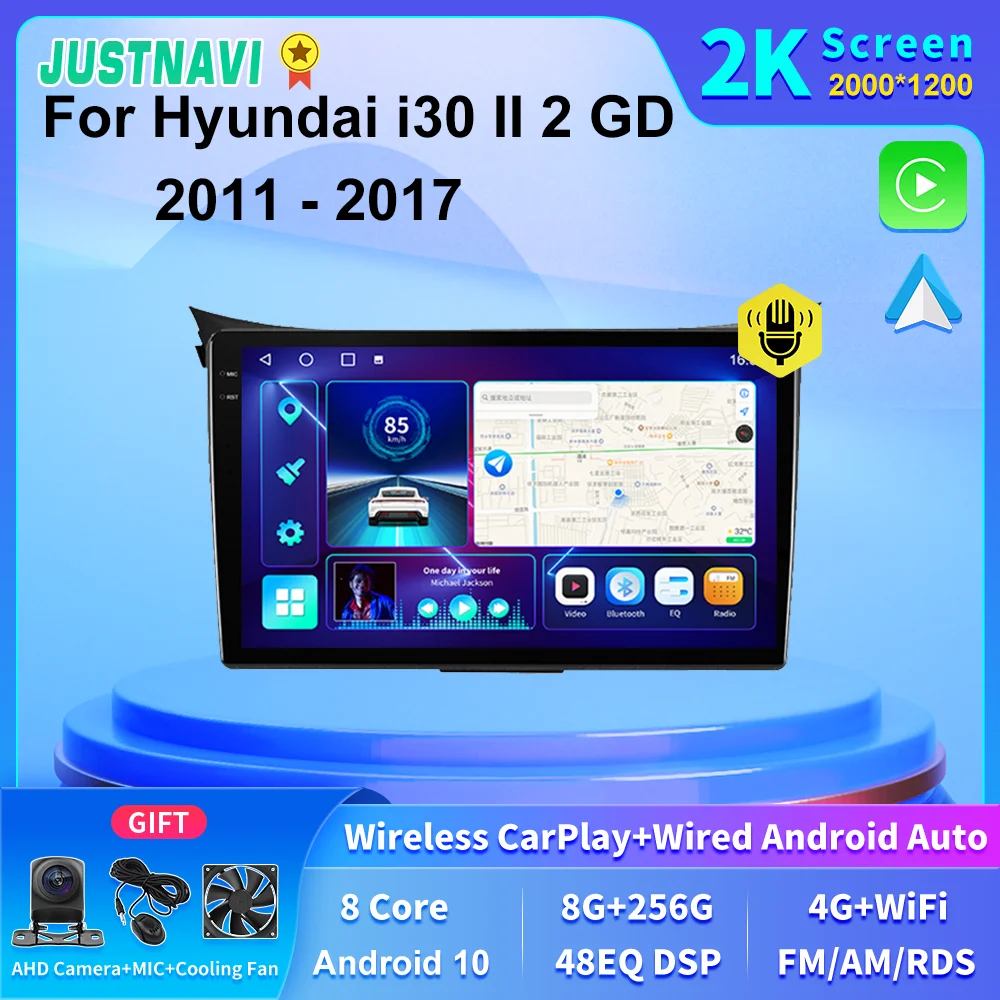 

JUSTNAVI 2KScreen Android Car Multimedia Radio GPS Head Unit Stereo For Hyundai i30 II 2 GD 2011 2012 2013 2014 2015 2016 2017
