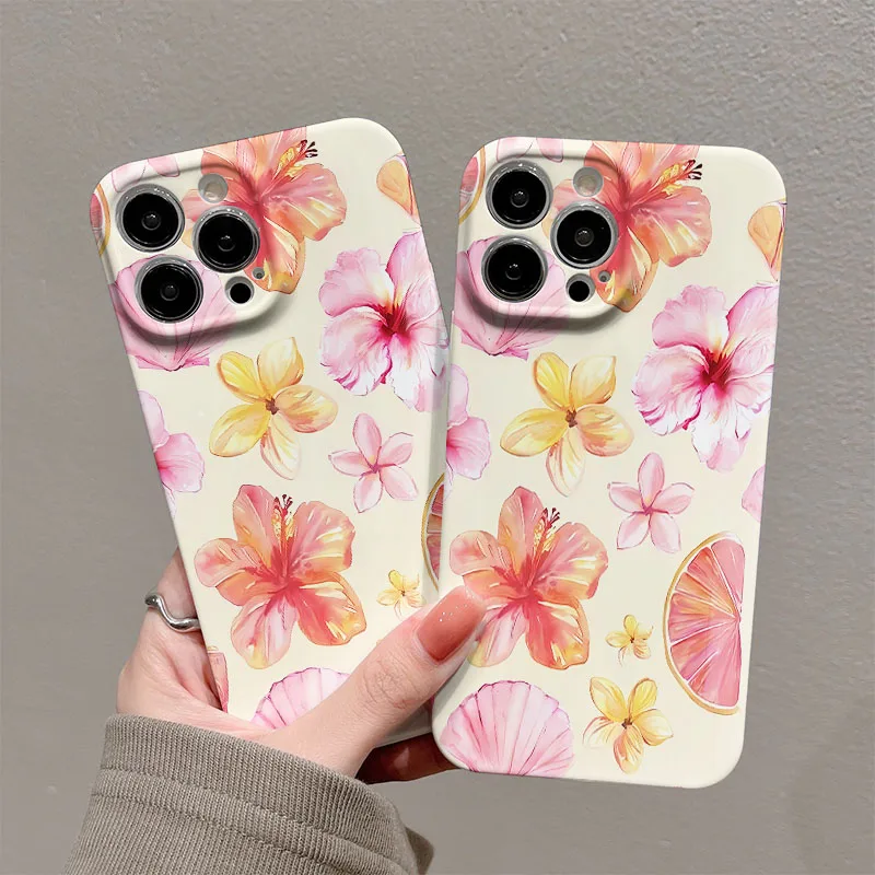Pink Flower Hard PC Phone Case Cover