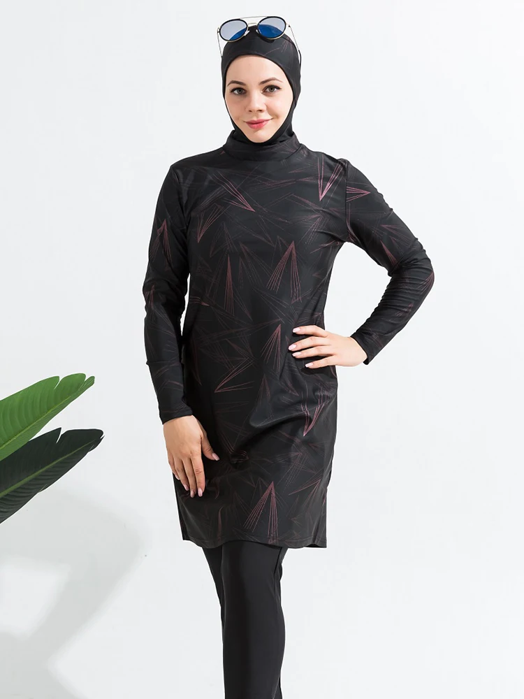 Women Swimwear Muslim Swimwear 3PCS/Set Burkini Swimsuit With Hijab Top Pant