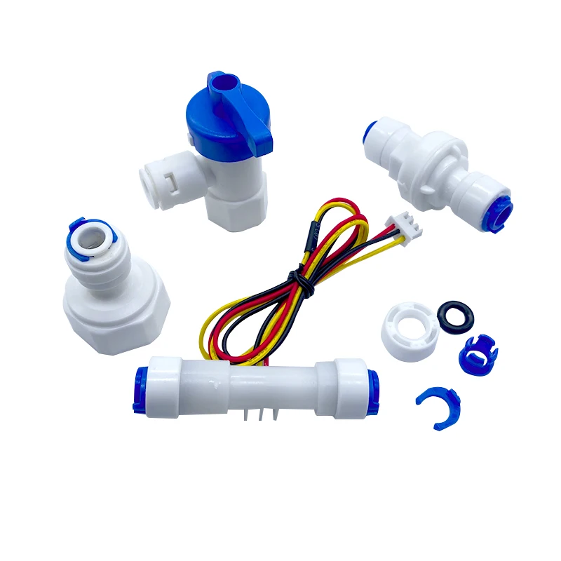 1/4 Quick Connect Water Flowmeter Sensor OEM Turbine Flow Sensor POM Material Water Flow