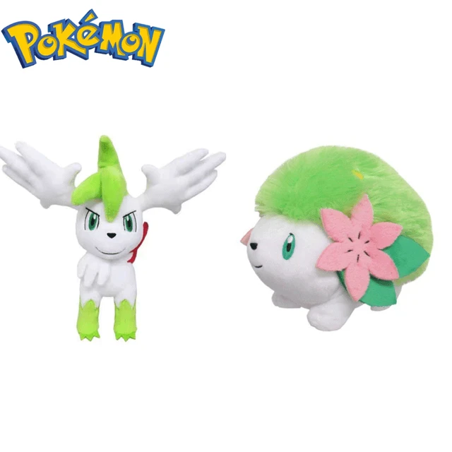 Alta qualidade anime jogos pokemon luta shaymin céu forme macio brinquedo  de pelúcia boneca presente para a criança